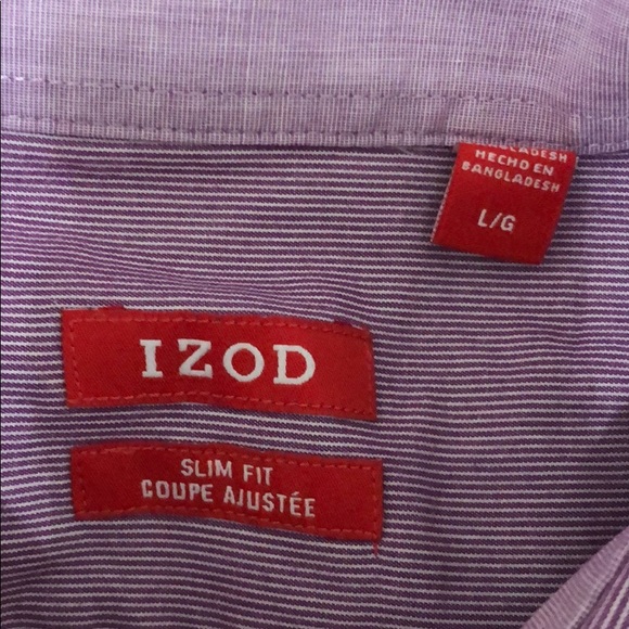 NWOT Izod Men’s Slim Fit Dress Shirt Large - Picture 5 of 8